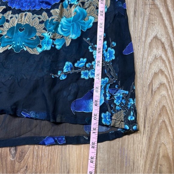 Citron vintage silk blend babydoll top size XS flare sleeves boho 90s Y2K goth - Picture 11 of 11